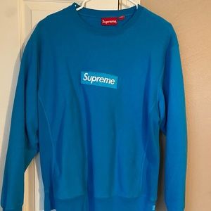 Supreme blue box logo crew neck